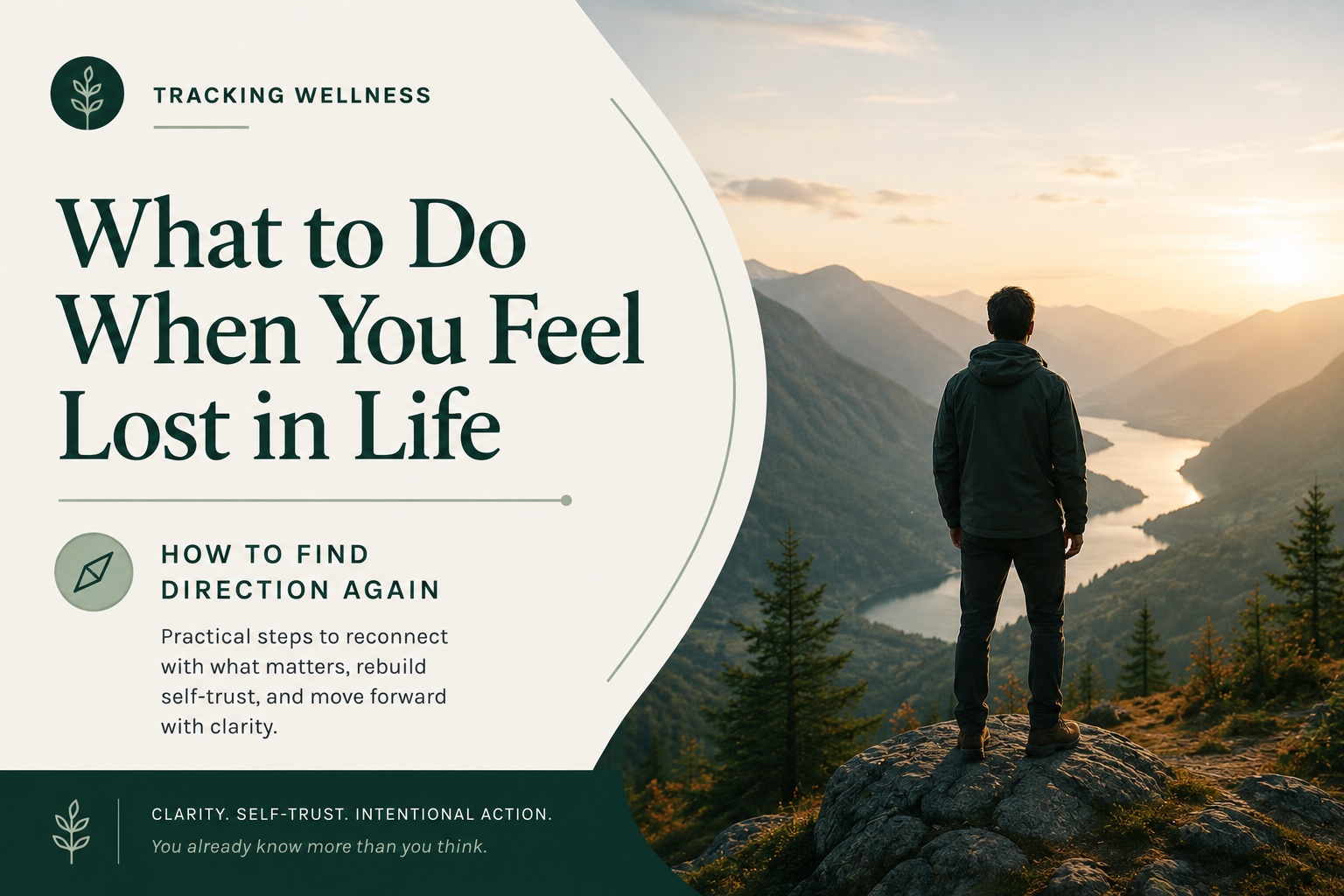 A man standing on a ridge overlooking a valley at sunrise — What to Do When You Feel Lost in Life